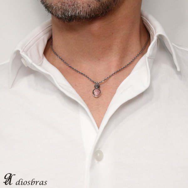 画像3: インカローズ ペンダント オーバル ペンダント トップ ロードクロサイト アラベスク クラウン 王冠 パワーストーン シルバー925/ ネックレス メンズ レディース【メール便なら送料無料】 (3)