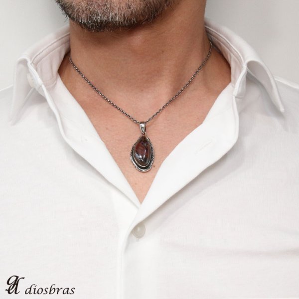 画像3: 【diosbras-ディオブラス-】一点物ボルダー　　オパール　中サイズ　ペンダント　ネックレス　ＯＰＡＬ　オーストラリア原産　原石カット (3)