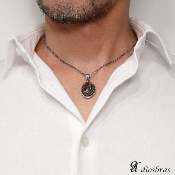 画像3: 【diosbras-ディオブラス-】一点物ボルダー  オパール 中サイズ ペンダント ネックレス OPAL オーストラリア原産 原石カット【メール便送料無料】 (3)