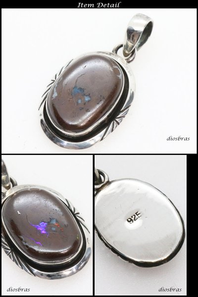 画像2: 【diosbras-ディオブラス-】一点物ボルダー　　オパール　中サイズ　ペンダント　ネックレス　ＯＰＡＬ　オーストラリア原産　原石カット【メール便送料無料】 (2)