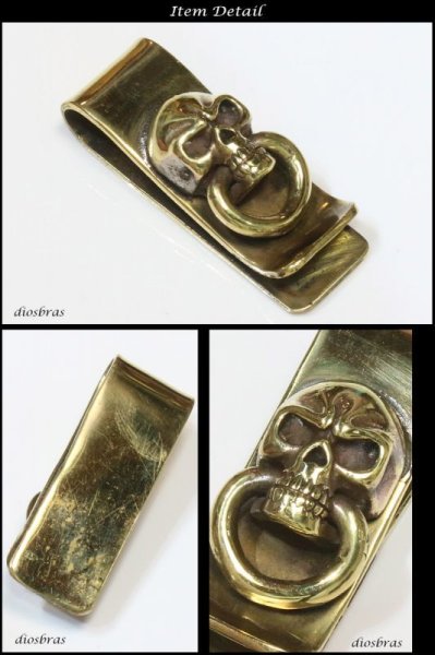 画像3: マネークリップ ゴールド プレーン 金 マネークリップ 財布マネークリップ スカル リング 髑髏 骸骨 ゴールド プレーン 金 マネークリップ 財布 シンプル ジュエリー ウォレット マネークリップ  メンズ レディース 男女兼用 メダル シルバー925【メール便送料無料】 (3)