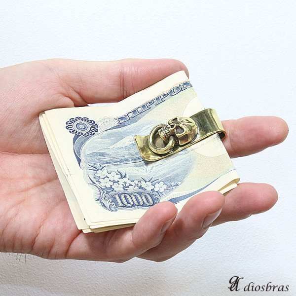 画像4: マネークリップ ゴールド プレーン 金 マネークリップ 財布マネークリップ スカル リング 髑髏 骸骨 ゴールド プレーン 金 マネークリップ 財布 シンプル ジュエリー ウォレット マネークリップ  メンズ レディース 男女兼用 メダル シルバー925【メール便送料無料】 (4)