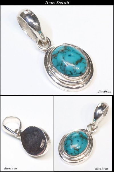 画像2: 【オーバル ペンダント トップ】天然ターコイズ/ネイティブアメリカン インディアンジュエリー鷹・イーグル羽根/シルバー925/フェザーネックレス ネックレス  唐草 メンズ レディース≪メール便なら送料無料!!≫ (2)
