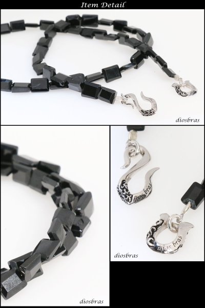 画像4: ネックレス ハイグレード 最上級 オニキス スクエアエッジカット 7mm 馬蹄 ホースシュー フェザー ネックレス メンズ ネイティブ /羽/オニキス シルバー925 チェーン メディスンホイール フェザー 6.5mm〜7mm【diosbras-ディオブラス】 (4)