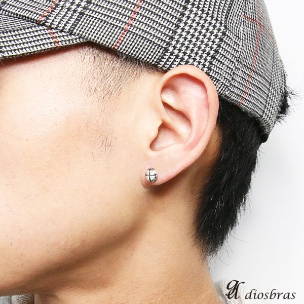 画像2: 本物シルバー925◇ クロス 十字架 ◇片方ピアス メンズ レディース シルバー925 フープピアス 極小クロス ダイヤモンド ジルコニア (2)