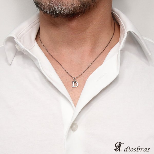 画像2: 【アルファベット ペンダント】英字 英文字 本物シルバー925/ ワンポイントペンダントトップ メンズ レディース ワンポイントピアス 【メール便なら送料無料】 (2)