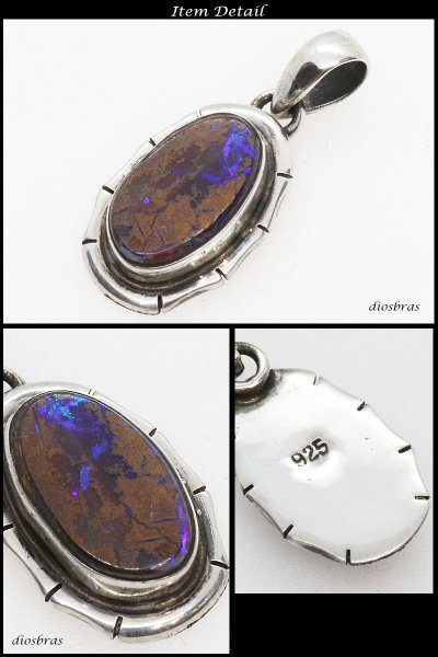 画像2: 【diosbras-ディオブラス-】一点物ボルダー  オパール 小サイズ ペンダント ネックレス OPAL オーストラリア原産 原石カット【メール便送料無料】 (2)