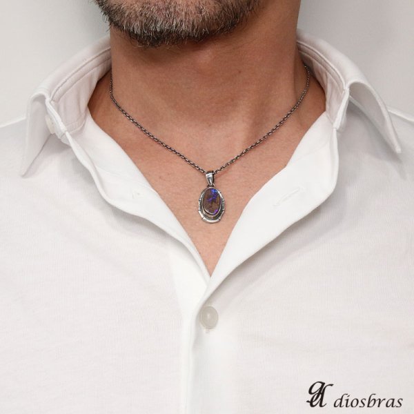 画像3: 【diosbras-ディオブラス-】一点物ボルダー  オパール 小サイズ ペンダント ネックレス OPAL オーストラリア原産 原石カット【メール便送料無料】 (3)