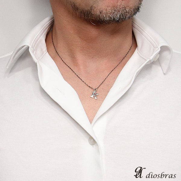 画像3: 【アルファベット ペンダント】英字 英文字 本物シルバー925/ ワンポイントペンダントトップ メンズ レディース ワンポイントピアス 【メール便なら送料無料】 (3)