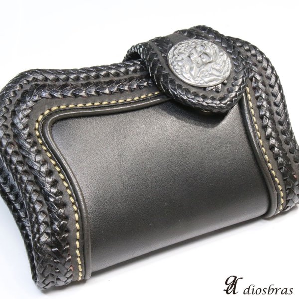 画像3: コンチョ スカル　ドクロ　骸骨　アラベスク　コンチョ　海賊　パイレーツオブカリビアン　クロス　十字架　エンブレム　亜鉛合金製　コンチョ　シルバー９２５コンチョ　財布　ウォレット　メンズ　（ネジ式）【メール便なら送料無料！！】 (3)