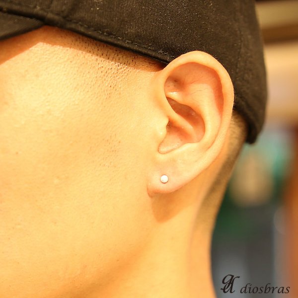 画像3: ドミニカ産【ラリマー ピアス】 本物シルバー925/ ピアス 片方 ナバホ ネイティブアメリカン インディアン ジュエリー ワンポイント パワーストーン/ピアス片耳・片方販売ピアス メンズ レディース 3mm≪メール便なら送料無料≫ (3)