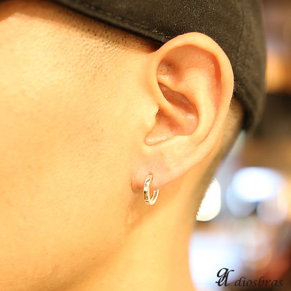 画像3: フープピアス リング シルバー925 ピアス メンズ レディース 激安ピアス イヤリング アクセサリー【フープ】本物シルバー925◇片方ピアス メンズ レディース 鏡面 ライン 中折れ式 (3)