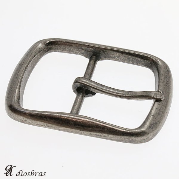 画像3: バックルのみ 金具 40mm幅 シルバー アンティークシルバー たる型 金属製 バックル交換 バックルなしベルト用 レザークラフト (3)