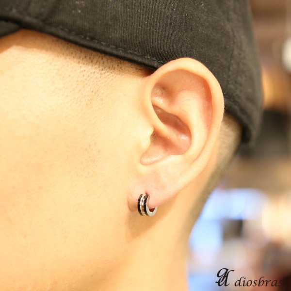 画像3: ステンレス フープピアス シルバー 金属アレルギー対応 メタル素材 シンプル 小さめ フープ ループ リング 輪っか ピアス  メンズ アクセサリー レディース 中折れ式 10mm (3)