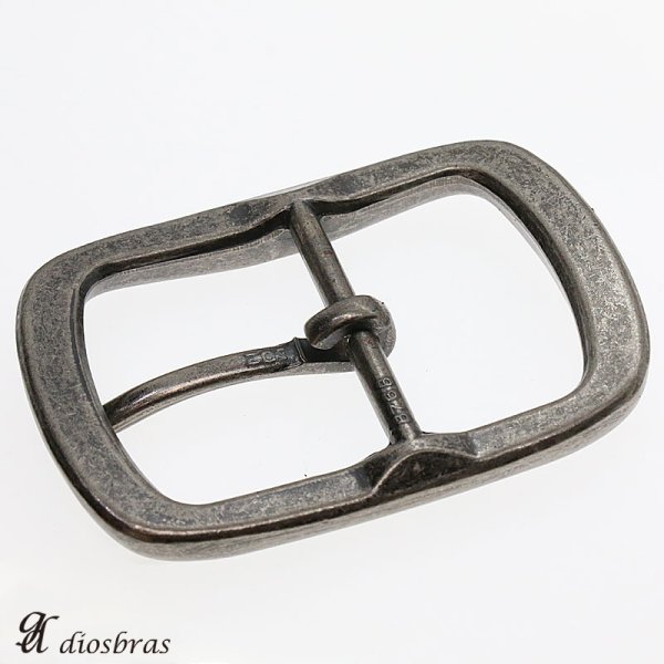 画像4: バックルのみ 金具 40mm幅 シルバー アンティークシルバー たる型 金属製 バックル交換 バックルなしベルト用 レザークラフト (4)