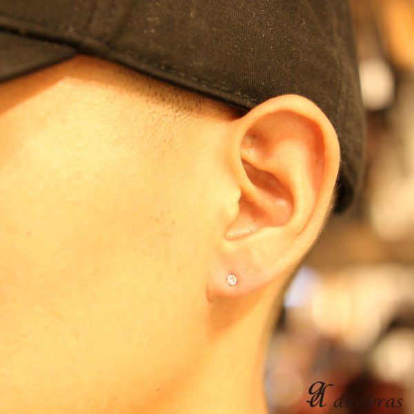 画像3: 【ジルコニア ピアス】ジルコニア 本物シルバー925/ ピアス 丸 片方 パワーストーン/ピアス片耳・片方販売ピアス メンズ レディース ブリリアンカット 3mm ≪中≫ (3)