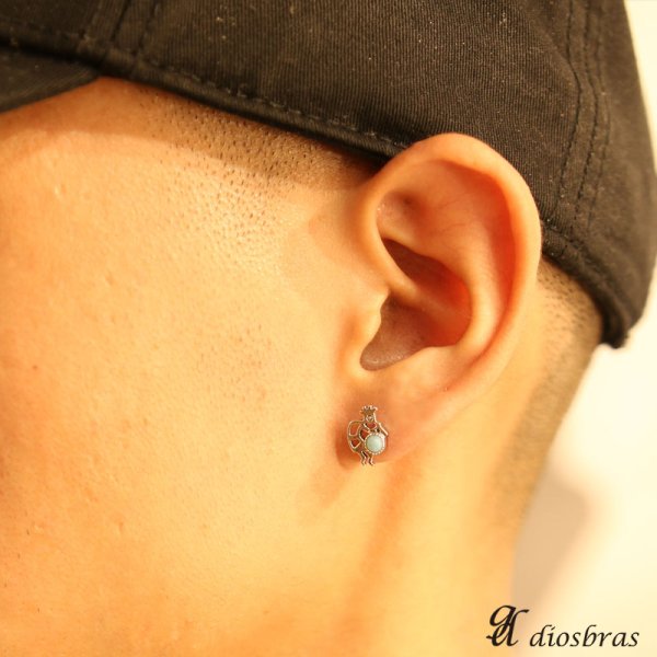 画像3: ココペリ【ラリマー ドミニカ産 ピアス】本物シルバー925/ ピアス パワーストーン/ピアス セット販売 ペア・両耳販売ピアス メンズ レディース (3)