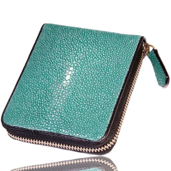 画像17: 財布  スティングレイ ラウンドファスナー エイ革 メンズ レディース 本革 スティングレー ラウンドファスナー ウォレット ガルーシャ ラウンド ジッパー 財布 ミドル レザーウォレット ショート ウォレット バイカー 二つ折り 牛革 紳士 婦人 ミニ ハンドメイド オレンジ ブルー ブラック グリーン ピンク (17)