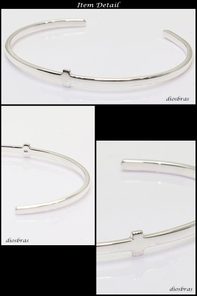 画像2: 【シルバーバングル】【シルバーアクセサリー】クロス　十字架　シルバーアクセサリー メンズ シルバーバングル ブレスレット シルバー925 メンズアクセサリー プレゼントに人気 送料無料【diosbras-ディオブラス-】 (2)