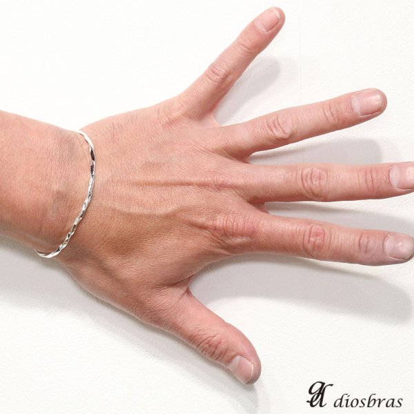 画像3: 【シルバーバングル】ねじり【シルバーアクセサリー シルバーアクセサリー メンズ シルバーバングル ブレスレット シルバー925 メンズアクセサリー プレゼントに人気 送料無料【diosbras-ディオブラス-】ブレード　バングル (3)