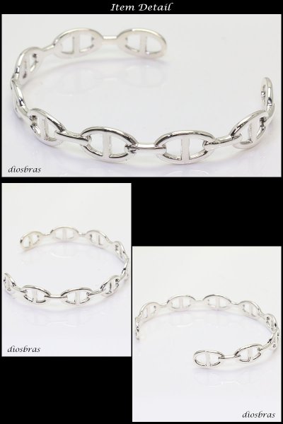画像2: 【シルバーバングル】ハンドメイド ブレスレットチェーン デザイン チェーン マリーンチェーン マリナチェーン 【シルバーアクセサリー】バリチェーン メンズ シルバーバングル ブレスレット シルバー925 メンズアクセサリー 4本編み 三つ編み 人気  バングル (2)