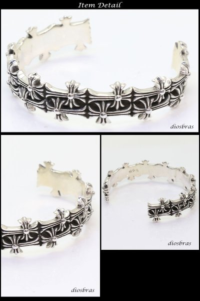 画像2: 【シルバーバングル】シルバーアクセサリー　セメタリークロス　十字架　ブレスレット　シルバーアクセサリー メンズ シルバーバングル ブレスレット シルバー925 メンズアクセサリー 太陽神　プレゼントに人気 送料無料【diosbras-ディオブラス-】 (2)