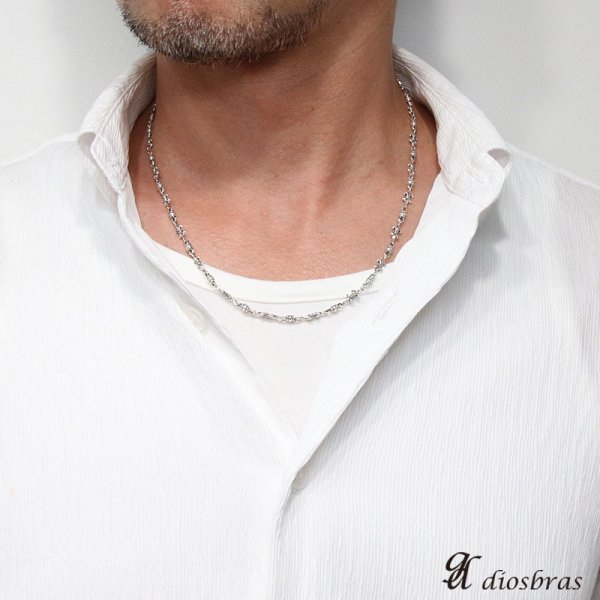 画像4: ネックレス/チェーン/ネックレスチェーン/メンズ/レディース/シルバーネックレス/シルバー925 百合の紋章　ユリ　リリー　ネックレスチェーン/　アラベスクフック/シルバー925　【送料無料】 (4)