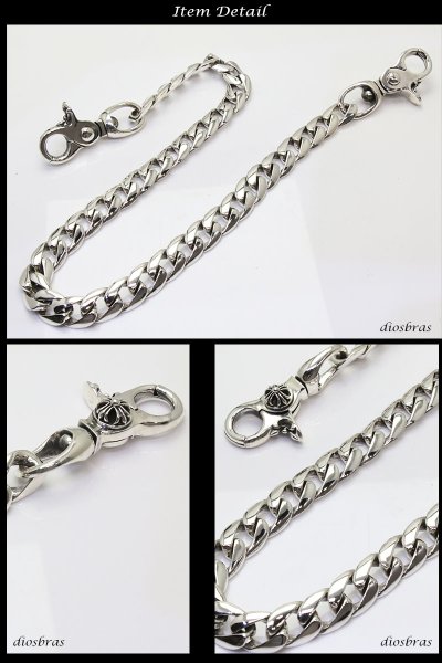 画像3: 【シルバーウォレットチェーン】クロス 十字架 チェーン【シルバーアクセサリー】シルク リンク シルバーアクセサリー メンズ シルバーバングル ウォレットチェーン シルバー925 メンズアクセサリー アラベスク プレゼントに人気 送料無料 (3)