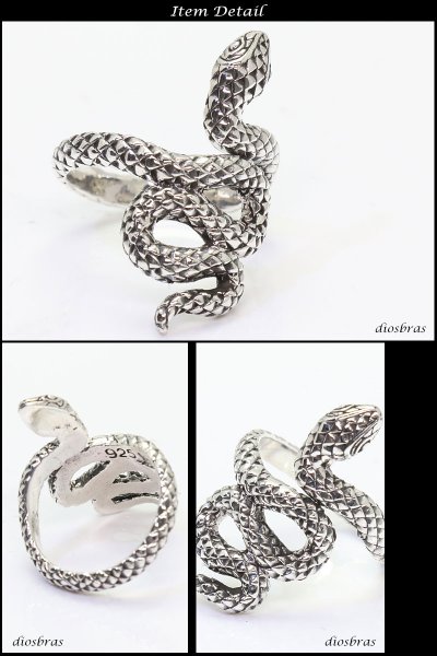 画像2: 【シルバーリング】【スネーク リング】【シルバーアクセサリー】十字架 クロス リング 蛇 ヘビ シルバーアクセサリー メンズ シルバーリング 指輪 シルバー925 メンズアクセサリー 大きいサイズ 【メール便なら全国送料無料】 (2)