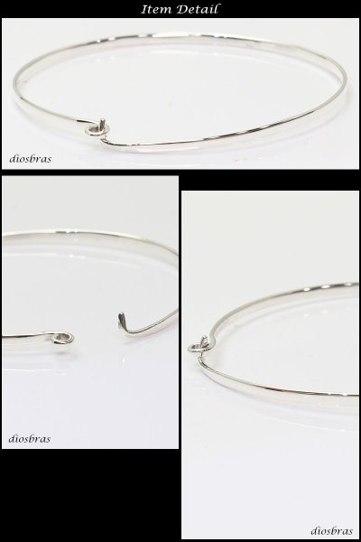 画像2: 【シルバーバングル】【シルバーアクセサリー】シンプル プレーン シルバーアクセサリー メンズ シルバーバングル ブレスレット シルバー925 メンズアクセサリー プレゼントに人気 送料無料フック ブレスレット【diosbras-ディオブラス-】 (2)