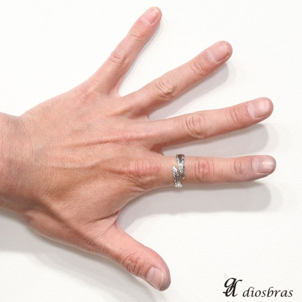 画像3: 【シルバー925】フェザー 指輪 リング /フリーサイズ インディアンジュエリー/シルバー/羽/ネイティブ系 イーグル フェザーリング  シルバーアクセサリー メンズ シルバーリング ダブルフェザー シルバー925 メンズアクセサリー 大きいサイズ【メール便全国送料無料】 (3)