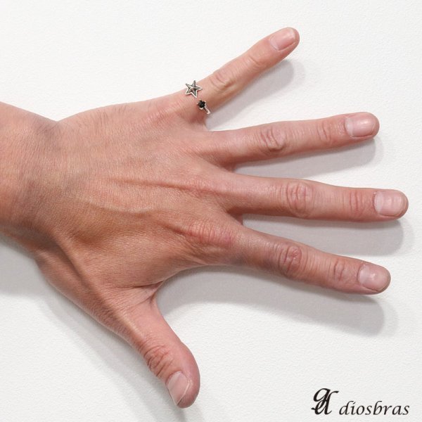 画像4: シルバー925 シルバーリング ブラックジルコニア メンズ 星 スター スター 七つ星 パワーストーン オニキス 天然石  スターリングシルバー 指輪 ring silver925 銀 シルバーアクセサリー 男性 女性 レディース フリーサイズ【メール便なら全国送料無料】 (4)