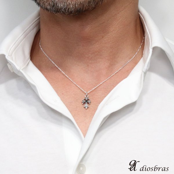 画像3: クロス ペンダント クロス 十字架 ミニクロス ブラック ジルコニア シルバー925/ペンダント トップ シルバー 925/ネックレス/ ネックレス  メンズ レディース≪メール便なら送料無料!!≫ (3)