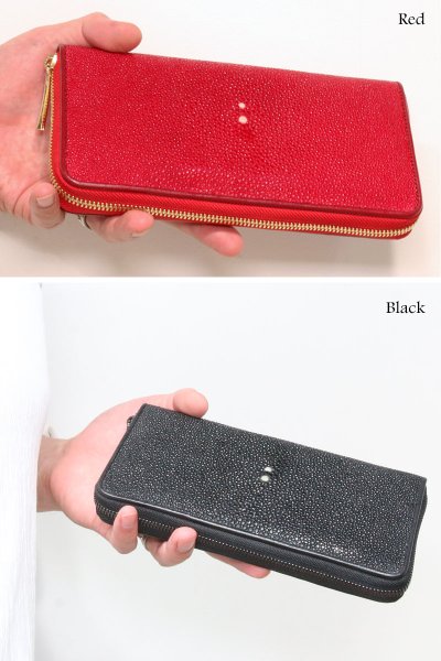 画像18: 財布 ラウンドファスナー メンズ レディースマルチカラーファスナー 本革 カットスティングレー エイ革  大容量 ラウンドファスナー ウォレット ガルーシャ ラウンド ジッパー ZIPPER 財布 ヌメ革 レザーウォレット ロングウォレット バイカー 長財布 牛革 紳士 婦 VALENA-ヴァレナ- (18)