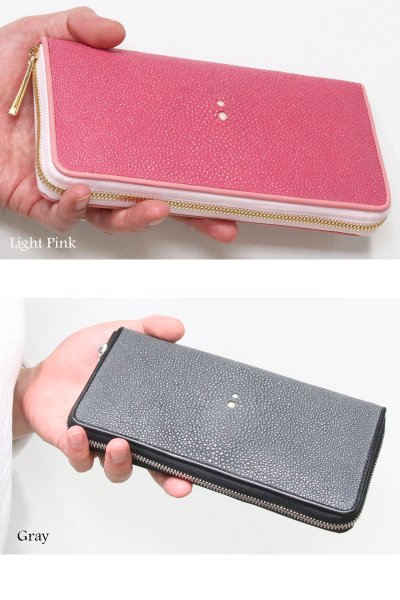 画像16: 財布 ラウンドファスナー メンズ レディースマルチカラーファスナー 本革 カットスティングレー エイ革  大容量 ラウンドファスナー ウォレット ガルーシャ ラウンド ジッパー ZIPPER 財布 ヌメ革 レザーウォレット ロングウォレット バイカー 長財布 牛革 紳士 婦 VALENA-ヴァレナ- (16)