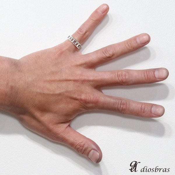 画像2: シルバーリング Tリング トゥルーリング ナローリング チェーン リング  シルバーアクセサリー メンズ シルバーリング 指輪 シルバー925 【メール便全国送料無料】 (2)