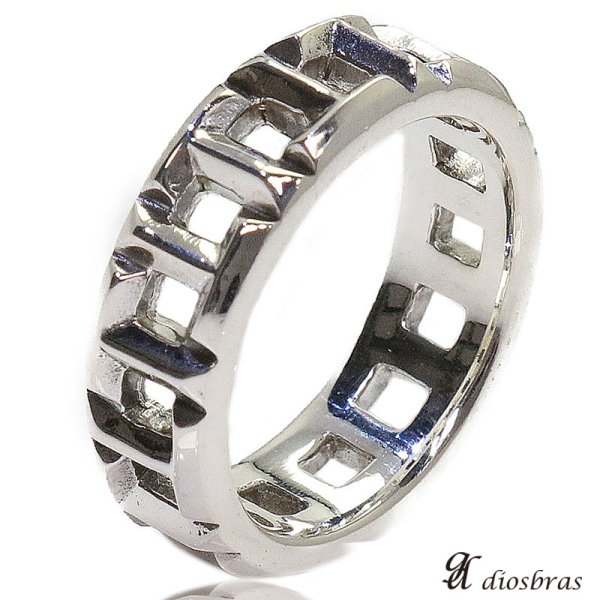 画像4: シルバーリング Tリング トゥルーリング ナローリング チェーン リング  シルバーアクセサリー メンズ シルバーリング 指輪 シルバー925 【メール便全国送料無料】 (4)