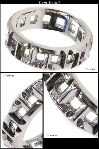 画像3: シルバーリング Tリング トゥルーリング ナローリング チェーン リング  シルバーアクセサリー メンズ シルバーリング 指輪 シルバー925 【メール便全国送料無料】 (3)