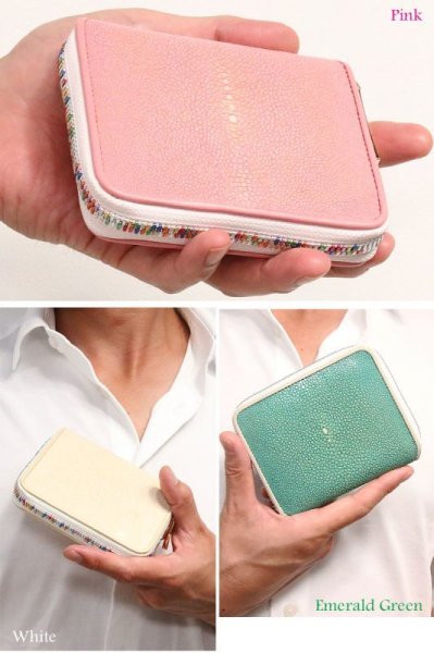 画像15: 財布 ラウンドファスナー メンズ レディース 本革 スティングレー エイ革 大人気 ラウンドファスナー ウォレット ガルーシャ ラウンド ジッパー ZIPPER 財布 ヌメ革 レザーウォレット ロングウォレット バイカー ミニ財布 牛革 紳士 婦人 サイフ スティングレイ BICIA-ビシア- (15)