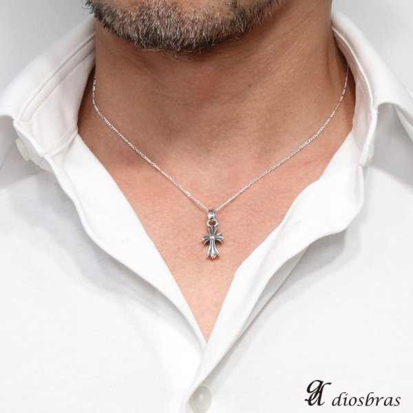 画像2: リバーシブル クロス ペンダント クロス 十字架 ミニクロス ブラック ジルコニア シルバー925/ペンダント トップ シルバー 925/ネックレス/ ネックレス  メンズ レディース≪メール便なら送料無料!!≫ (2)