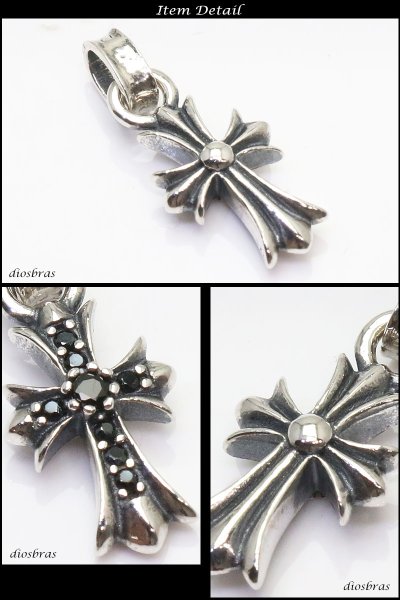 画像3: リバーシブル クロス ペンダント クロス 十字架 ミニクロス ブラック ジルコニア シルバー925/ペンダント トップ シルバー 925/ネックレス/ ネックレス  メンズ レディース≪メール便なら送料無料!!≫ (3)