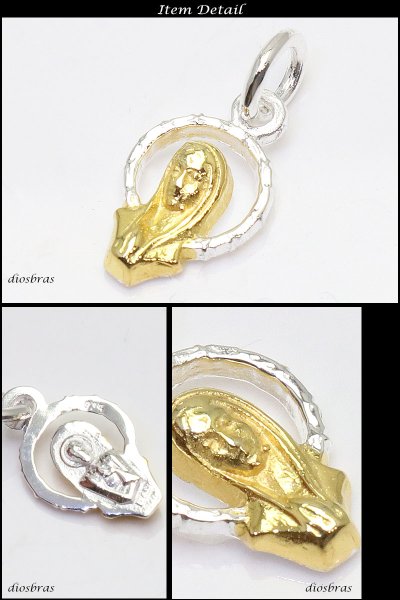 画像2: 極小マリアプレート ネックレス マリア ペンダントトップ 銀 シルバー925 マリア様 【マリア ネックレス】SILVER925 maria マリアネックレス送料無料マリア ネックレス メダイ キリスト ゴールド クリスチャン (2)