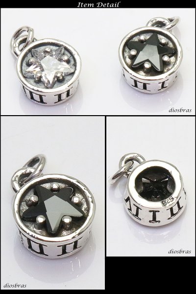 画像3: ジルコニア【ベツレヘム スター 星 ペンダント トップ】スター ローマ数字 アトラス スターカット シルバー925/ネックレス ネックレス メンズ レディース ホワイトジルコニア ブラックジルコニア≪メール便なら送料無料!!≫ (3)