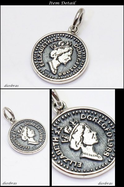 画像2: エリザベス コイン マーキュリーダイム 硬貨 ウィングド・リバティ・ヘッド コイン ネックレス【メイン】マリアペンダントトップ銀シルバー925 マリア様 【マリア ネックレス】(SILVER925 maria )マリアネックレス【メール便なら送料無料】 (2)