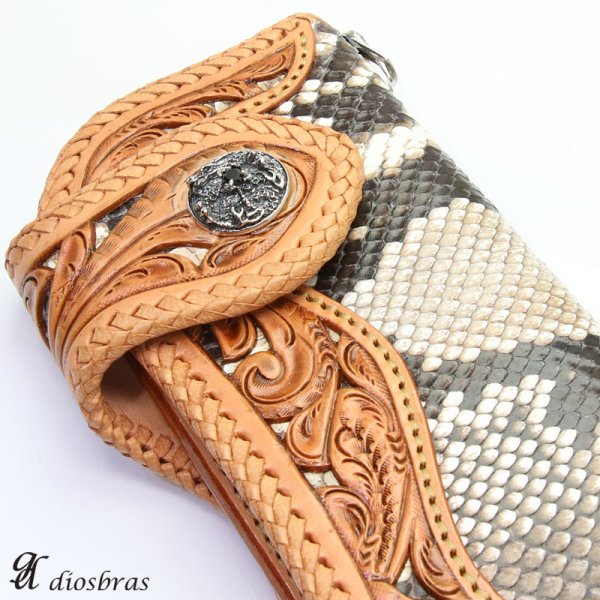 画像4: コンチョ　ドラゴン　ジルコニア　ブラック　ホワイト　竜　龍 クロウ　コンチョ スカル　亜鉛合金製 コンチョ　シルバー　コンチョ　ナバホ　財布　ウォレット　メンズ　（ネジ式）【メール便なら送料無料！！】 (4)