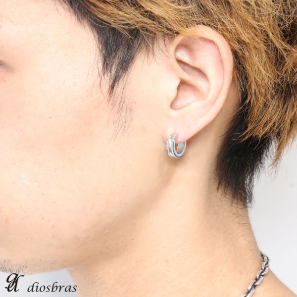 画像3: ステンレス フープピアス シルバー 金属アレルギー対応 メタル素材 ゴールド 金 シンプル 小さめ フープ ループ リング 輪っか ピアス アクセサリー メンズ レディース 中折れ式 13mm 光沢 カッティング エッジ ポリッシング 【メール便なら送料無料】 (3)