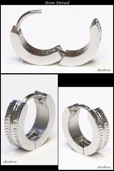 画像2: ステンレス フープピアス シルバー 金属アレルギー対応 メタル素材 ゴールド 金 シンプル 小さめ フープ ループ リング 輪っか ピアス アクセサリー メンズ レディース 中折れ式 13mm 光沢 カッティング エッジ ポリッシング 【メール便なら送料無料】 (2)