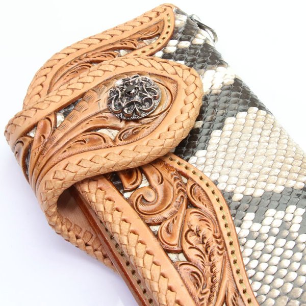 画像3: コンチョ　アラベスク　ジルコニア　ブラック　アンティークゴールド　唐草　コンチョ スカル　亜鉛合金製 コンチョ　シルバー　コンチョ　ナバホ　財布　ウォレット　メンズ　（ネジ式）【メール便なら送料無料！！】 (3)