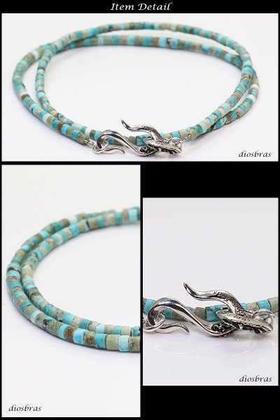 画像2: 【diosbras-ディオブラス】ターコイズ 馬蹄 ホースシュー フェザー ブレスレット ブレス メンズ ネイティブ /羽/ターコイズ/オニキス シルバー925 チェーン メディスンホイール フェザー (2)