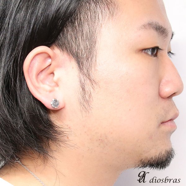 画像3: メンズピアス シルバーアクセサリー シルバーピアス バラ売り 片耳のみ 太陽神 シルバー925 サンマーク フェザー イーグル 羽根 ネイティブアメリカン インディアン (3)